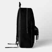 白黒ピアノキーボード名前をカスタムする プリントバックパック (左)