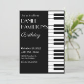 白黒ピアノタッツ誕生日 招待状 (スタンド正面)