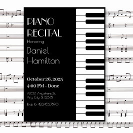 白黒ピアノタッツ 招待状