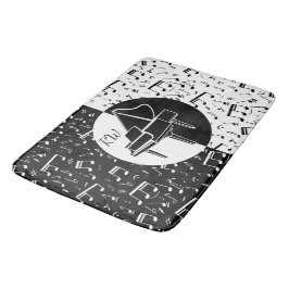 白黒ピアノデザイン バスマット