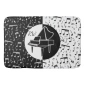 白黒ピアノデザイン バスマット (正面)