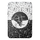 白黒ピアノデザイン バスマット (正面縦)