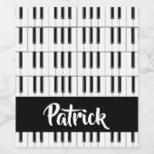 白黒ピアノパターン ワインラベル (シングルラベル)