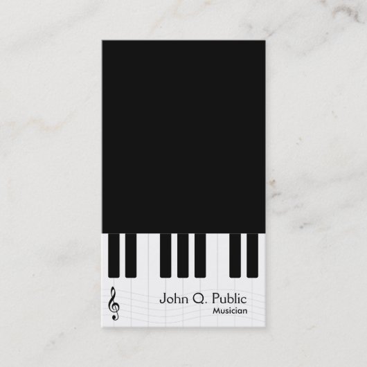 白黒ピアノミュージシャン 名刺 (正面)