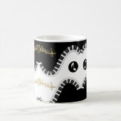 白黒ピアノミュージックノートマグ コーヒーマグカップ (中央)