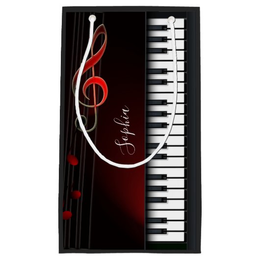 白黒ピアノ小抱き枕 スモールペーパーバッグ (正面)