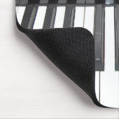白黒ピアノ鍵の反射 マウスパッド (コーナー)