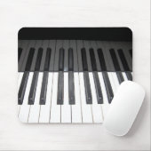 白黒ピアノ鍵の反射 マウスパッド (マウス)