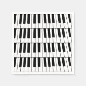 白黒ピアノ鍵ピアニストミュージシャンパーティー スタンダードカクテルナプキン (正面)