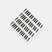 白黒ピアノ鍵ピアニストミュージシャンパーティー スタンダードカクテルナプキン (角)