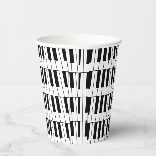 白黒ピアノ鍵ピアニストミュージシャンパーティー 紙コップ (右)