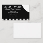 白黒ピアノ音楽先生ミュージシャン 名刺 (正面/裏面)