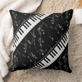 白黒ピアノ音楽装飾用クッション2 クッション (ブランケット)