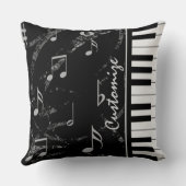 白黒ピアノ音楽装飾用クッション クッション (裏面)