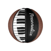 白黒ピアノ音楽鍵名前をカスタムする ミニバスケットボール (縦)