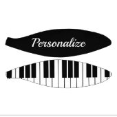 白黒ピアノ音楽鍵名前をカスタムする ミニバスケットボール (パネル)