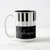 白黒ピアノ音楽2 ツートーンマグカップ (左)