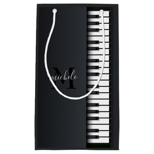 白黒ピアノ スモールペーパーバッグ (正面)