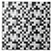 白黒ピクセルデザイン タイル (正面)