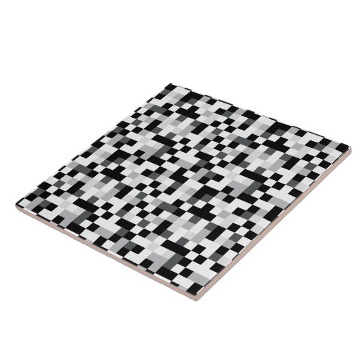 白黒ピクセルデザイン タイル (側面)