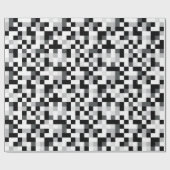 白黒ピクセルデザイン ラッピングペーパー (フラット)