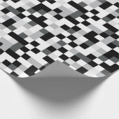 白黒ピクセルデザイン ラッピングペーパー (角)