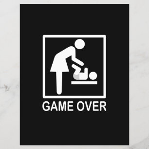 白黒ピクトグラムおもしろいママのゲーム チラシ