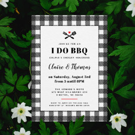白黒ピクニックプレイドクロスBBQをする 招待状