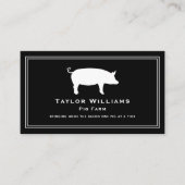 白黒ピグファームアニマルホッグ農業農家 名刺 (正面)