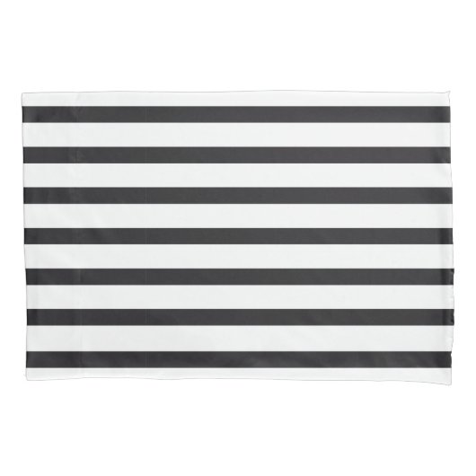 白黒ピローストライプのロケース 枕カバー (正面)