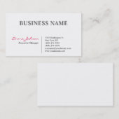 白黒ピンクエレガントモダンシンプル 名刺 (正面/裏面)