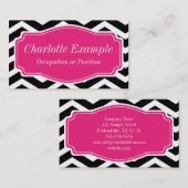 白黒ピンクシェブロンパーソナル 名刺 (正面/裏面)