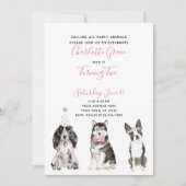 白黒ピンクドッグガール第2期パーティー 招待状 (正面)