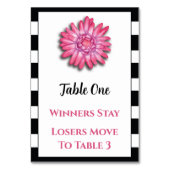 白黒ピンクフラワーブンコテーブルカード#1 テーブルナンバー (裏面)