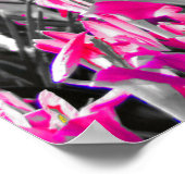 白黒ピンクフラワーモノクロ ポスター (角)