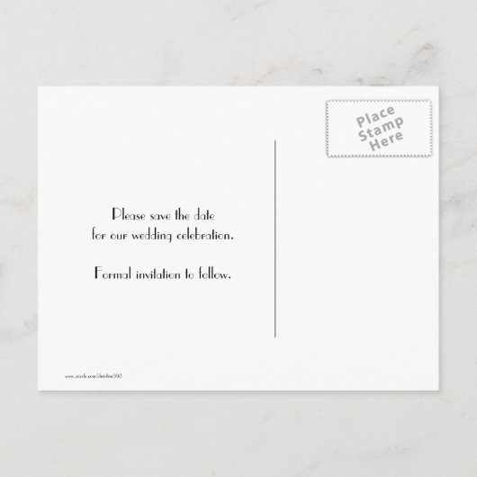 白黒ピンクフランスのエッフェルタワー日付を保存 案内ポストカード (裏面)