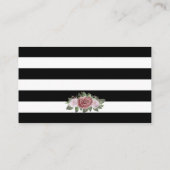 白黒ピンクフローラ結婚詳細カード エンクロージャーカード (裏面)