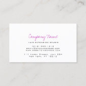 白黒ピンクメイクアップアーティストラッズエクステンション 予約カード (裏面)