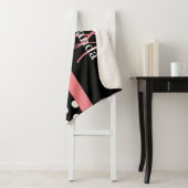 白黒ピンクモノグラムスクリプト水玉模様 シェルパブランケット (インサイチュ)