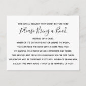 白黒ピンクローズフラワーベビーシャワーブックカード インビテーションポストカード (正面)