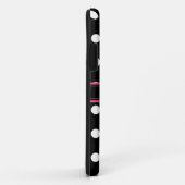 白黒ピンク水玉模様モノグラム Case-Mate iPhoneケース (裏面/右)