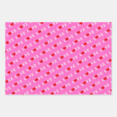 白黒ピンクLOVEパターズミニマルエレガントリスト ラッピングペーパーシート (正面3)
