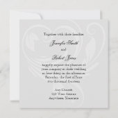 白黒ピンストライプハート結婚式招待状 招待状 (裏面)