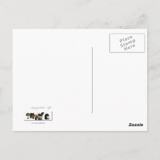 白黒ピント絵を描ホースバイビアールポストカード ポストカード (裏面)