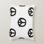 白黒ピースサイン角型アクセント枕 アクセントクッション (裏面(縦))