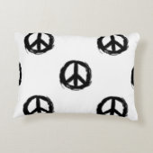 白黒ピースサイン角型アクセント枕 アクセントクッション (裏面)