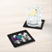 白黒ピースラブストライプのサッカー ペーパーコースター (インサイチュ)