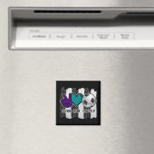 白黒ピースラブストライプのサッカー マグネット (インサイチュ (食洗機))