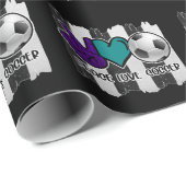 白黒ピースラブストライプのサッカー ラッピングペーパー (ロールコーナー)