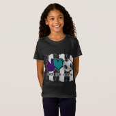 白黒ピースラブストライプのサッカー Tシャツ (正面フル)